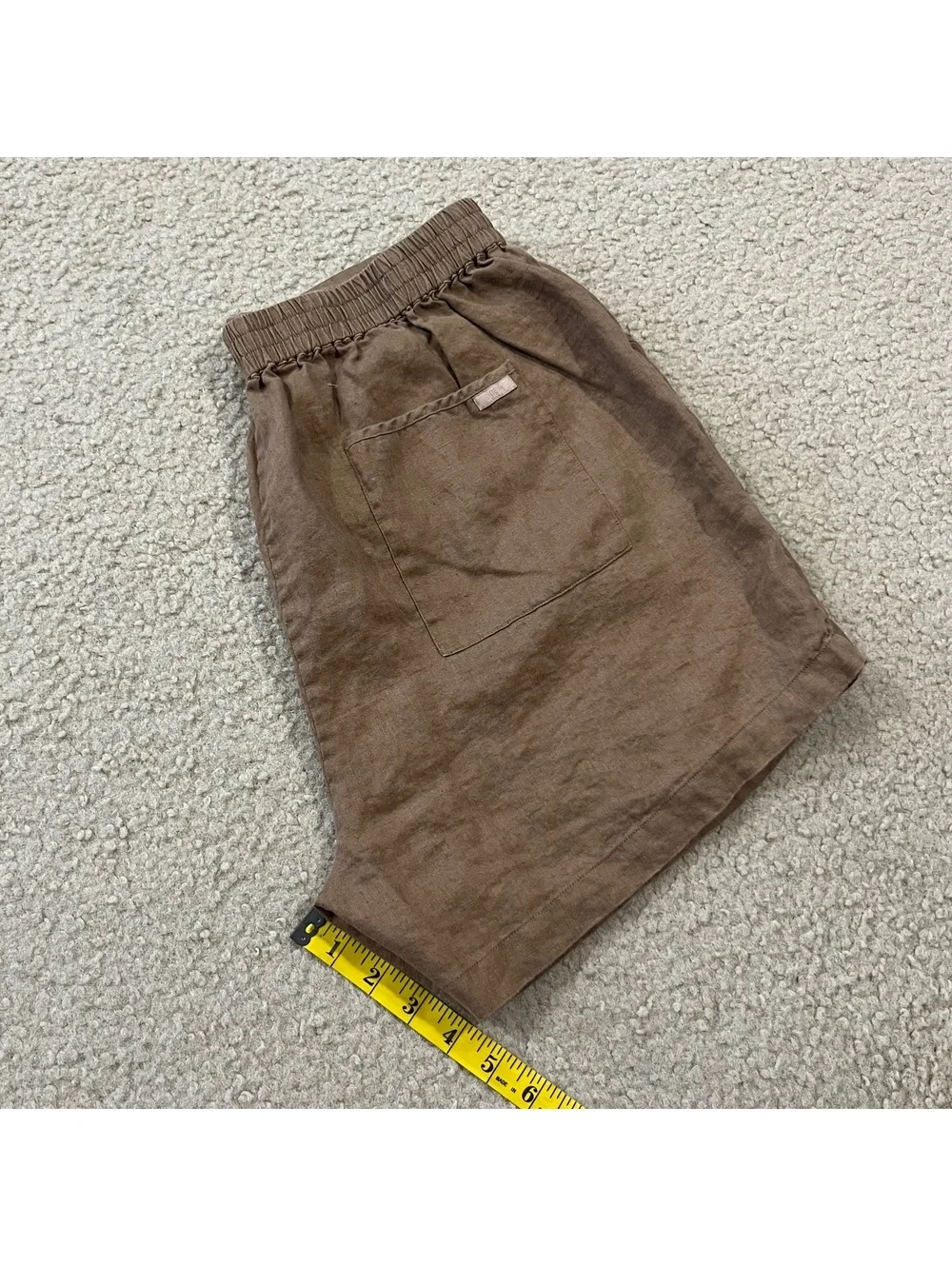 Lunya Linen Lounge Shorts Tan Brown Size Large